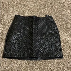 Black leather skirt